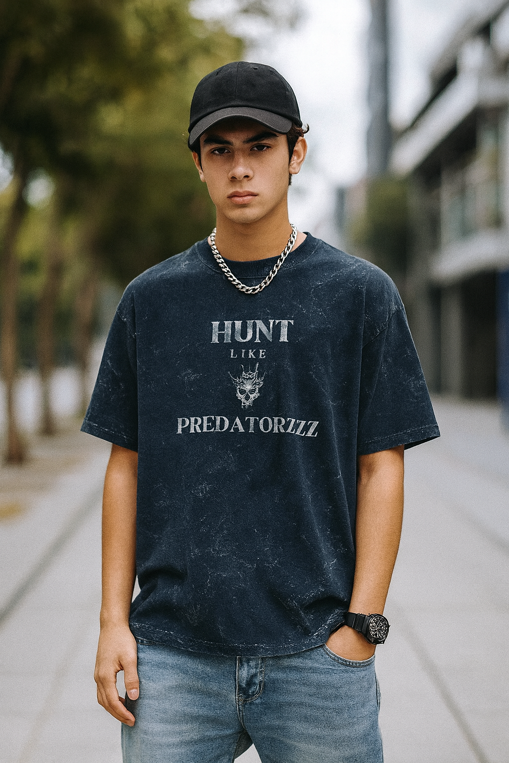 Unisex Acid Washed Oversized Tee